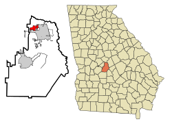 Houston County Georgia Incorporated and Unincorporated areas Centerville Highlighted